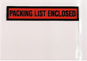 4.5 X 5.5 CLEAR "PACKING LIST ENCLOSED" 1M/CS B
